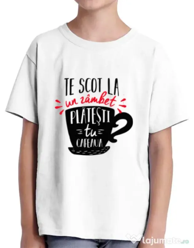 Tricou ADLER copil Te scot la un zambet Alb