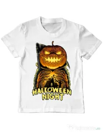 Tricou ADLER copil Jack o lantern Alb