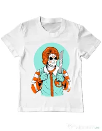 Tricou ADLER copil Clown killer Alb