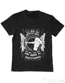Tricou ADLER copil The best men are born as Sagittarius Negru