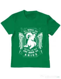 Tricou ADLER copil The best women are born as Aries Verde mediu
