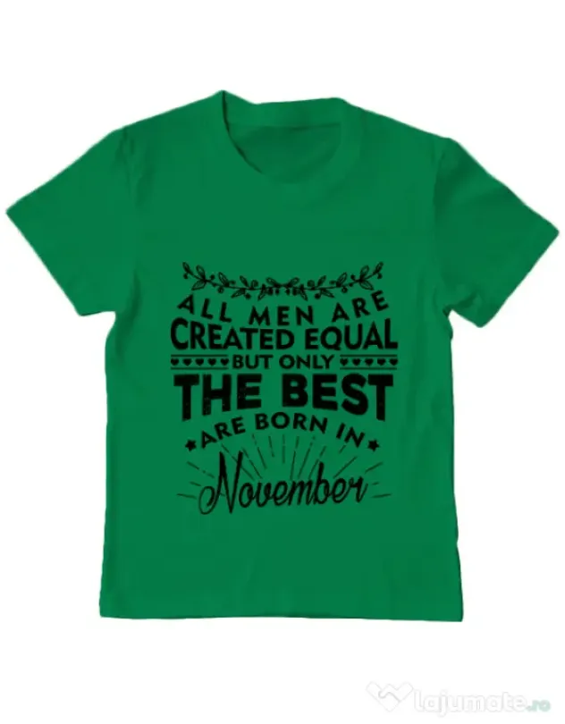 Tricou ADLER copil The best men are born in November Verde mediu