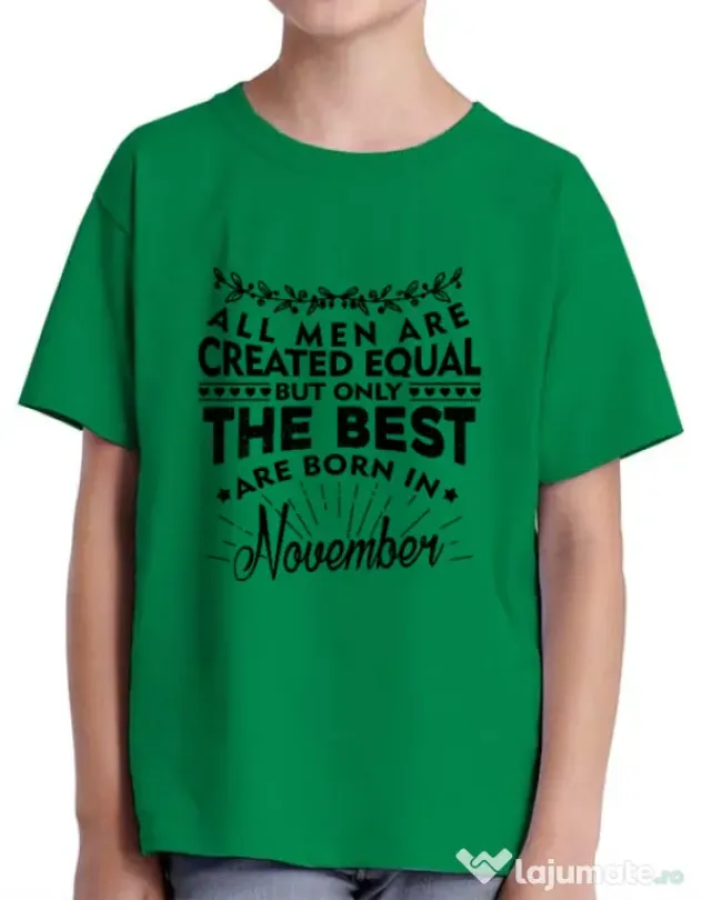 Tricou ADLER copil The best men are born in November Verde mediu