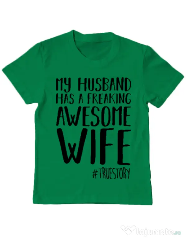 Tricou ADLER copil Awesome wife Verde mediu