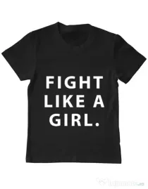 Tricou ADLER copil Fight like a girl Negru