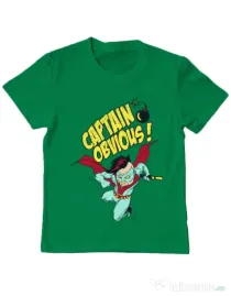 Tricou ADLER copil Captain obvious Verde mediu