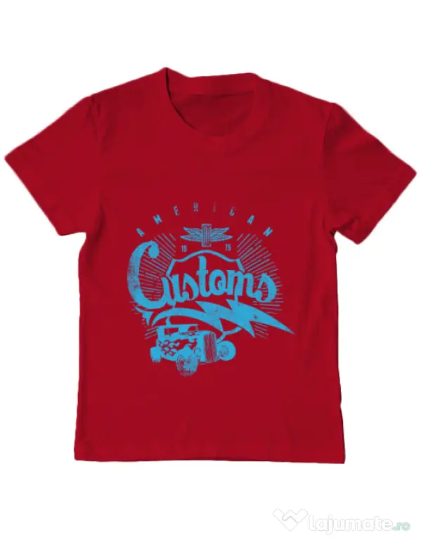 Tricou ADLER copil American customs Rosu