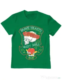Tricou ADLER copil Brave hearts Verde mediu