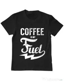 Tricou ADLER copil Coffee is my fuel Negru