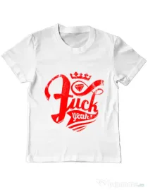 Tricou ADLER copil Fuck yeah Alb
