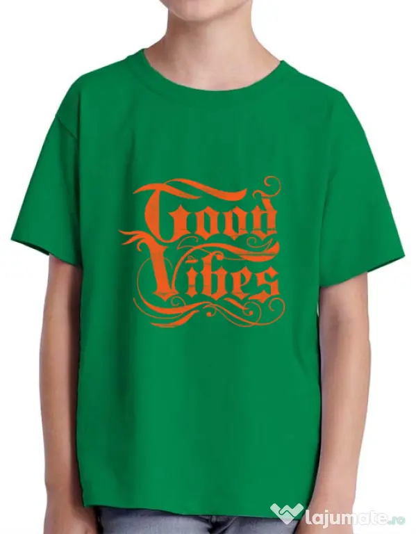 Tricou ADLER copil Good vibes Verde mediu