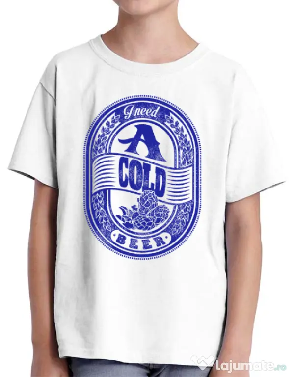 Tricou ADLER copil I need beer Alb