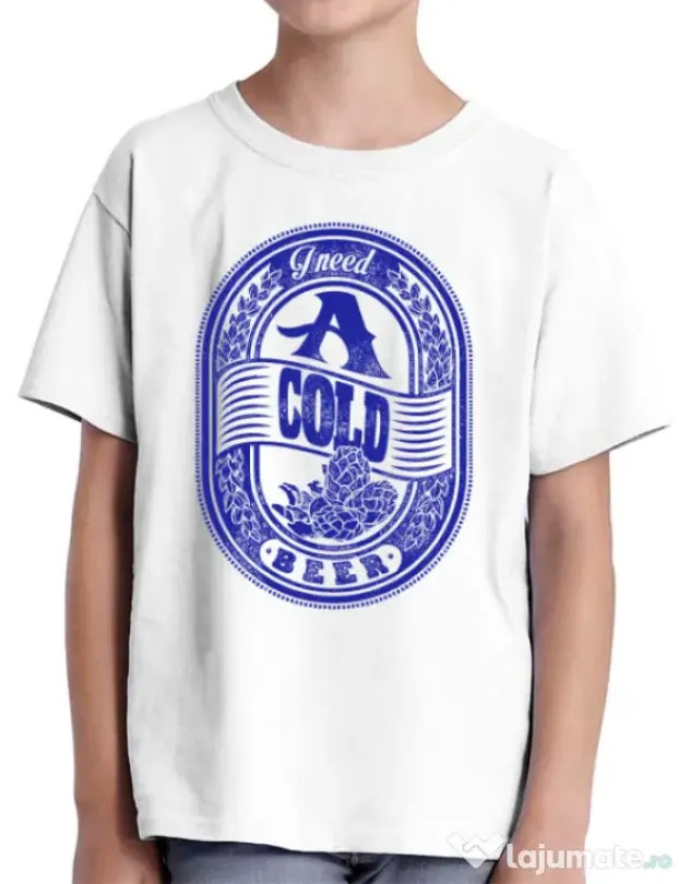 Tricou ADLER copil I need beer Alb