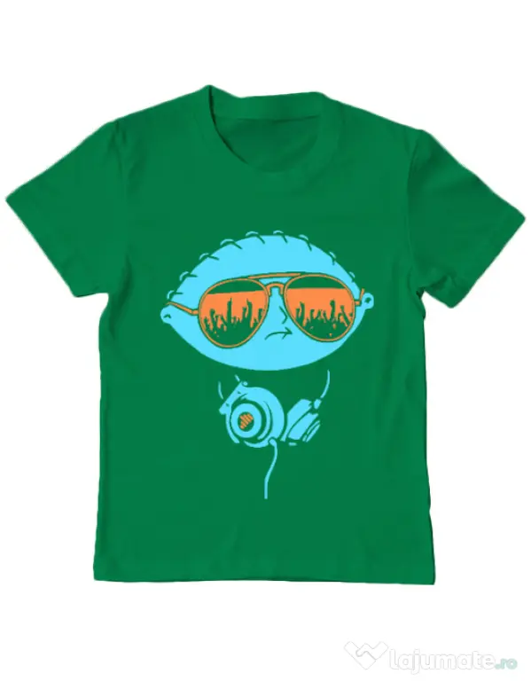 Tricou ADLER copil Dj Stewie Verde mediu