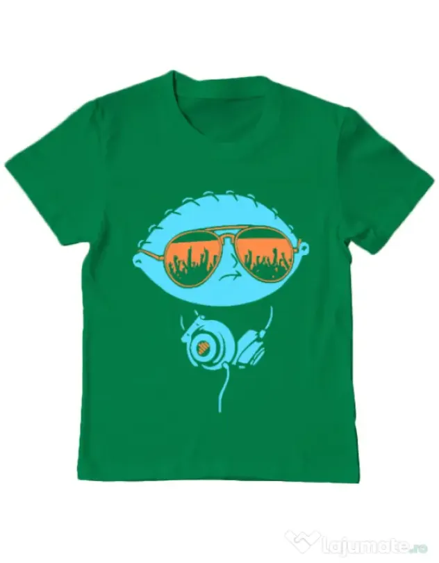 Tricou ADLER copil Dj Stewie Verde mediu