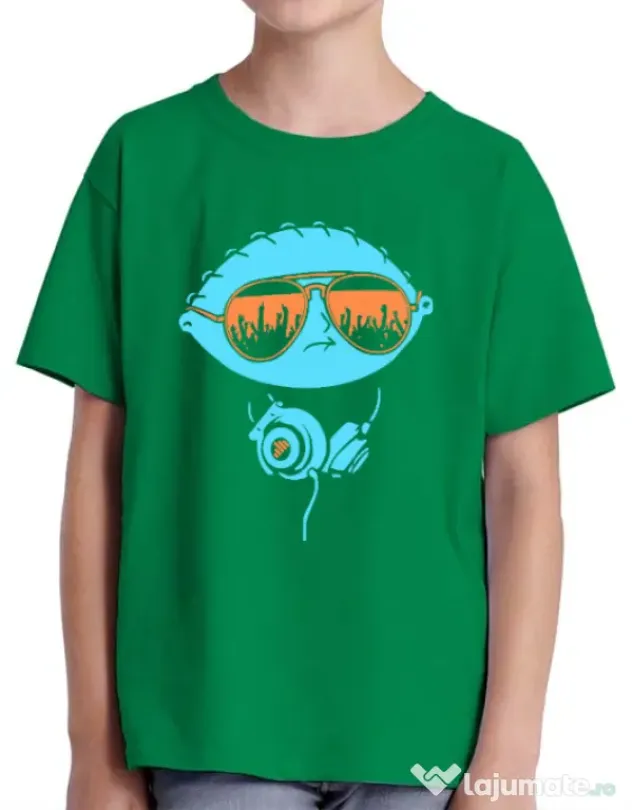 Tricou ADLER copil Dj Stewie Verde mediu