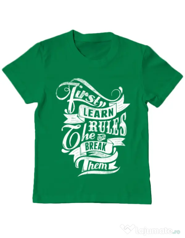 Tricou ADLER copil Learn the rules Verde mediu