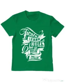 Tricou ADLER copil Learn the rules Verde mediu