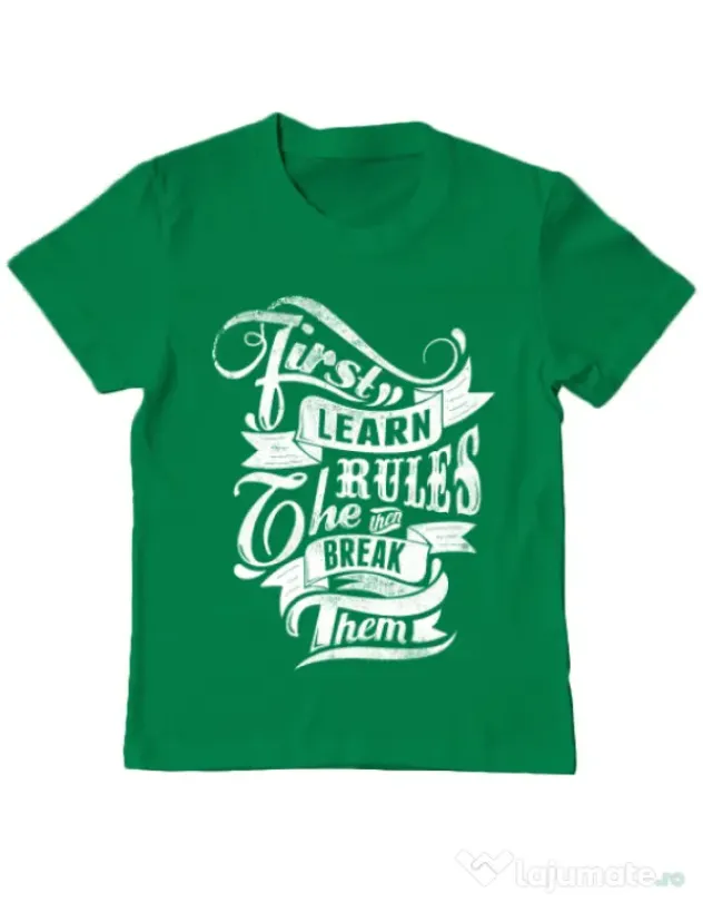 Tricou ADLER copil Learn the rules Verde mediu