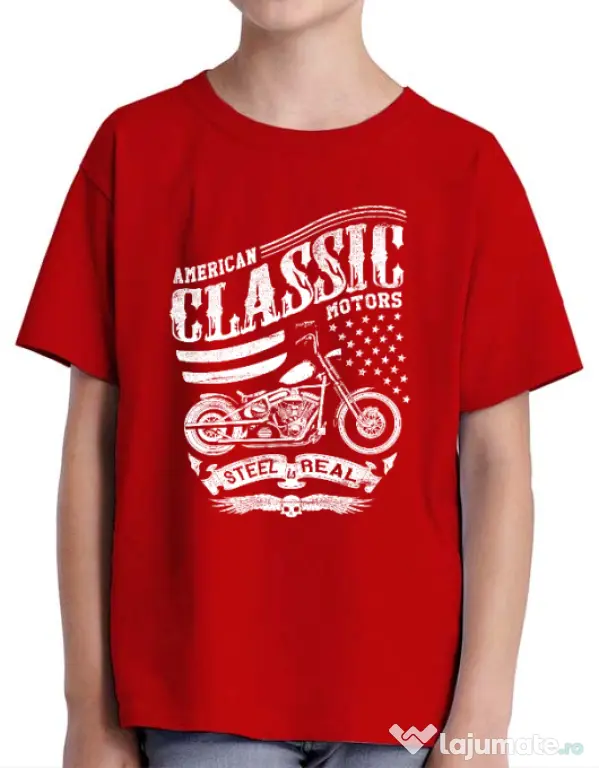 Tricou ADLER copil Steel is real Rosu