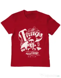 Tricou ADLER copil Thugs need hugs Rosu
