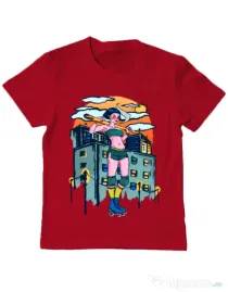 Tricou ADLER copil Bad girl Rosu