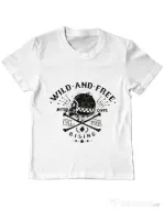 Tricou ADLER copil Wild and free Alb