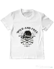 Tricou ADLER copil Wild and free Alb