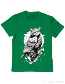 Tricou ADLER copil Owl Verde mediu