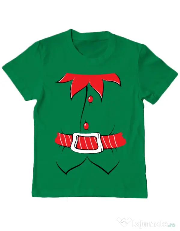 Tricou ADLER copil Santa helper Verde mediu