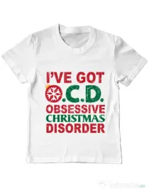 Tricou ADLER copil Obsessive Christmas Disorder Alb