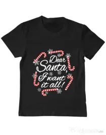 Tricou ADLER copil Dear santa Negru