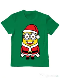 Tricou ADLER copil Santa minions Verde mediu