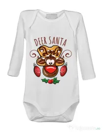 Baby body Deer santa Alb