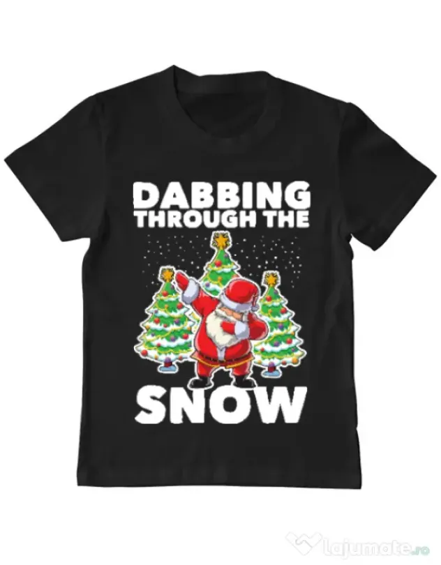 Tricou ADLER copil Dabbing Santa Negru