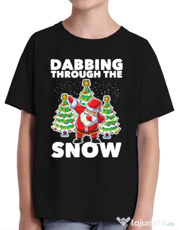 Tricou ADLER copil Dabbing Santa Negru