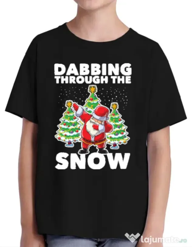 Tricou ADLER copil Dabbing Santa Negru