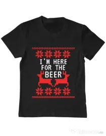 Tricou ADLER copil Here for the beer Negru