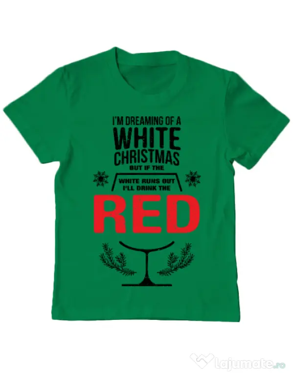 Tricou ADLER copil White Christmas Verde mediu