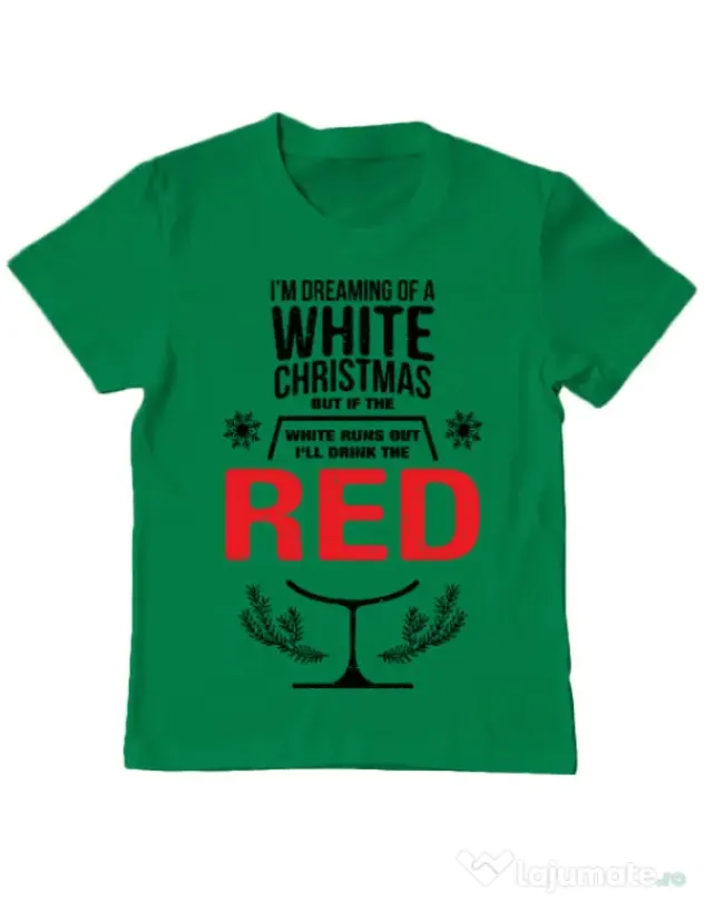Tricou ADLER copil White Christmas Verde mediu