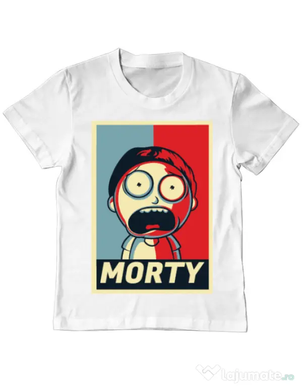 Tricou ADLER copil Morty Alb