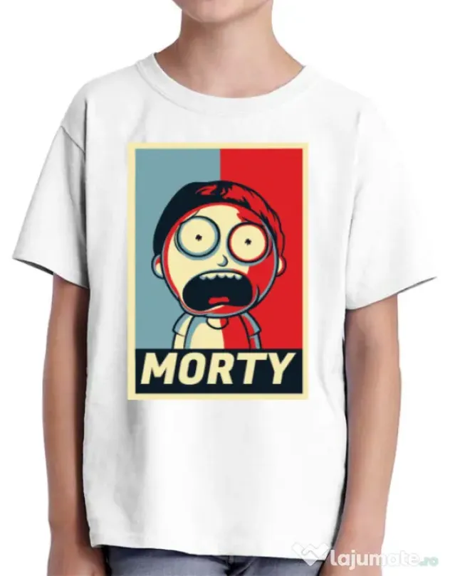 Tricou ADLER copil Morty Alb