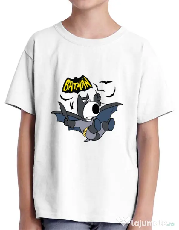 Tricou ADLER copil Bat Brian Alb
