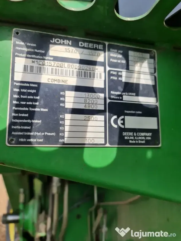 Combina John Deere 1570 an 2011 - ore 2278