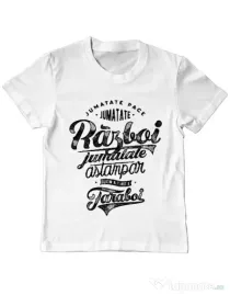 Tricou ADLER copil Pace si razboi Alb