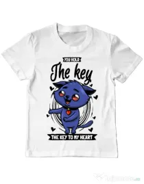 Tricou ADLER copil You hold the key Alb
