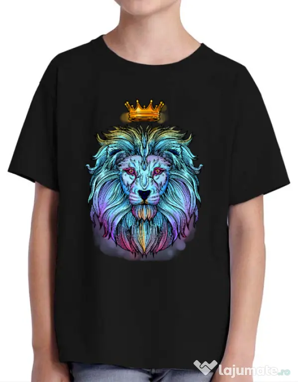 Tricou ADLER copil Lion king Negru