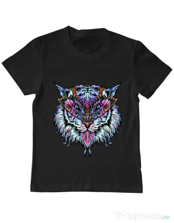 Tricou ADLER copil Tiger buterfly Negru