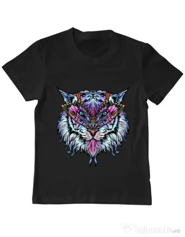 Tricou ADLER copil Tiger buterfly Negru