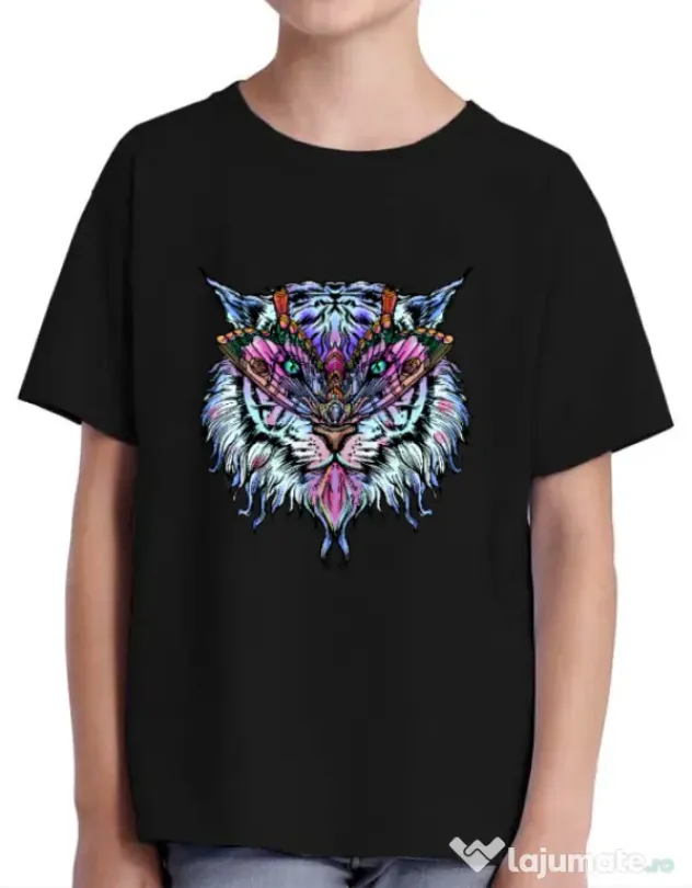 Tricou ADLER copil Tiger buterfly Negru